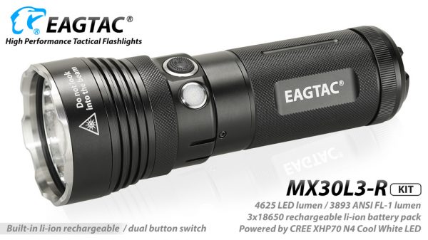 EagleTac MX30L3R Rechargeable LED Torch